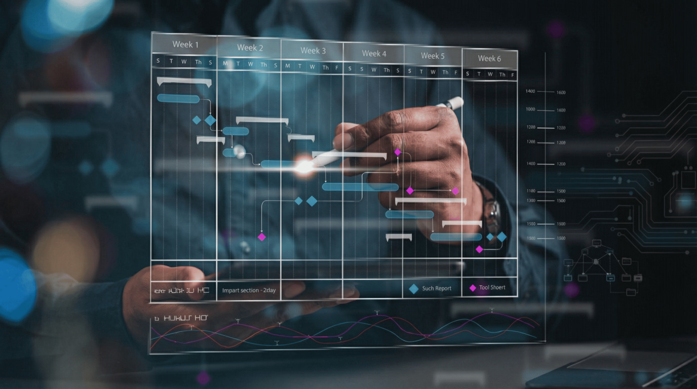 2026년 데이터바우처 지원사업 FAQ 핵심 요약 카드뉴스 표지. 배경에는 업무 흐름도가 그려진 종이와 연필이 있음.