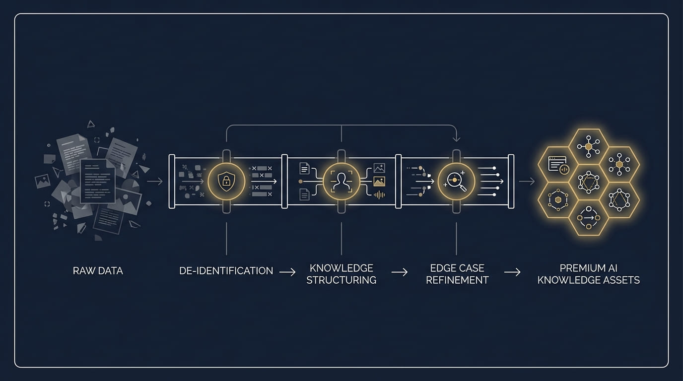 A professional infographic on a navy background showing a golden key labeled 'NEW POLICY' unlocking a padlock. Two data streams for 'TYPE 0' and 'AI TYPE' flow into an 'AI INNOVATION ENGINE' icon.